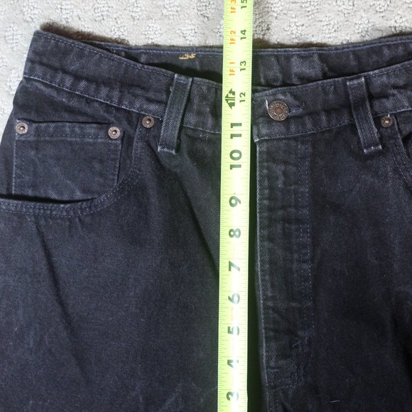 Vintage 90s Levi 560 Black Jeans / Red Tab / Loose Fit / Tapered Leg - Picture 5 of 7